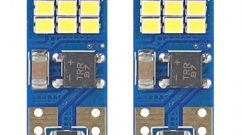 Led Canbus 18smd Ultrabright 2016 T10e (w5w) Alb 12v/24v Amio 01292