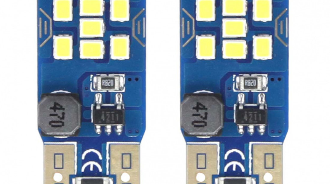 Led Canbus 21smd Ultrabright 2016 T10 W5w Alb 12v/24v Amio 02445