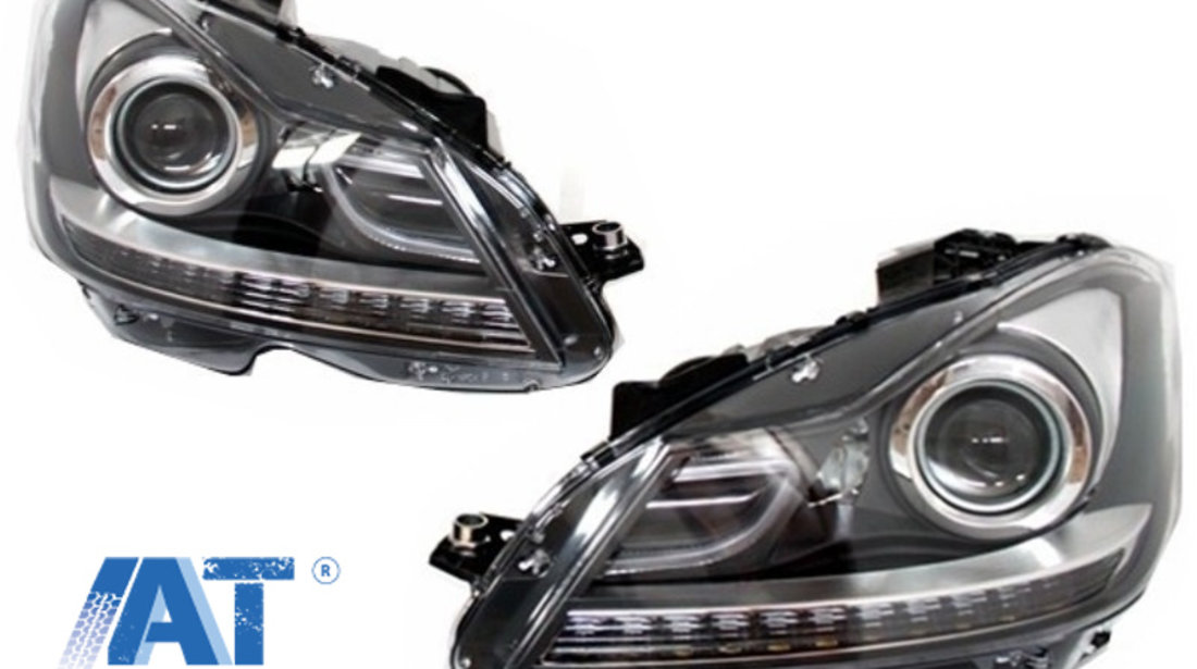LED DRL Faruri Bi-Xenon compatibil cu Mercedes C-Class W204 Facelift (2011-2014)