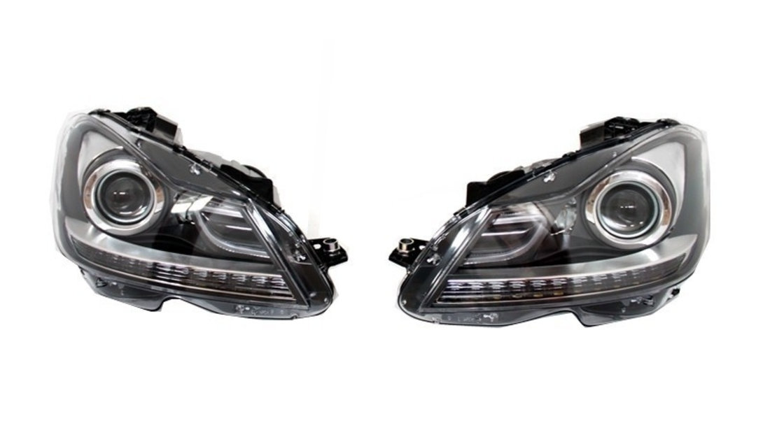 LED DRL Faruri Bi-Xenon compatibil cu Mercedes C-Class W204 Facelift (2011-2014) HLMBW204FX