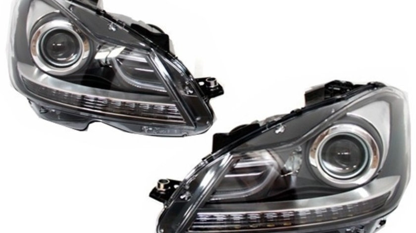 LED DRL Faruri Bi-Xenon Mercedes C-Class W204 Facelift (2011-2014) KTX2-HLMBW204FX