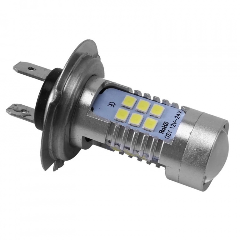 Led H7 12V 21 SMD Cu Lupa Alb 6000K LED 257