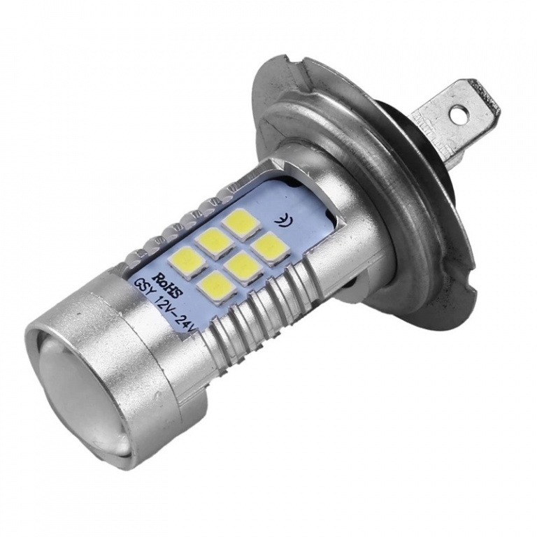 Led H7 12V 21 SMD Cu Lupa Alb 6000K LED 257