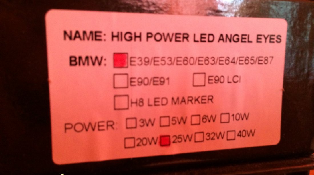 Led marker 25W 4x6 25W Angel Eyes BMW E39 E53 E60 E63 E64 E65 E66 E86