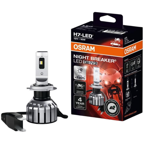 Led Moto Osram H7 12V 16W PX26D Night Breaker Led Gen 2 Canbus Alb 6000K +330% 64210DWNBG2-1HB