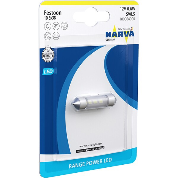Led Narva Sofit 12V C5W 0.6W SV8.5-36 Alb 6000K 36mm Blister 18006