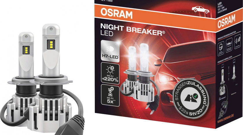 Led Osram H7 12V 19W PX26D 6000K Alb LEDriving 64210DWNB