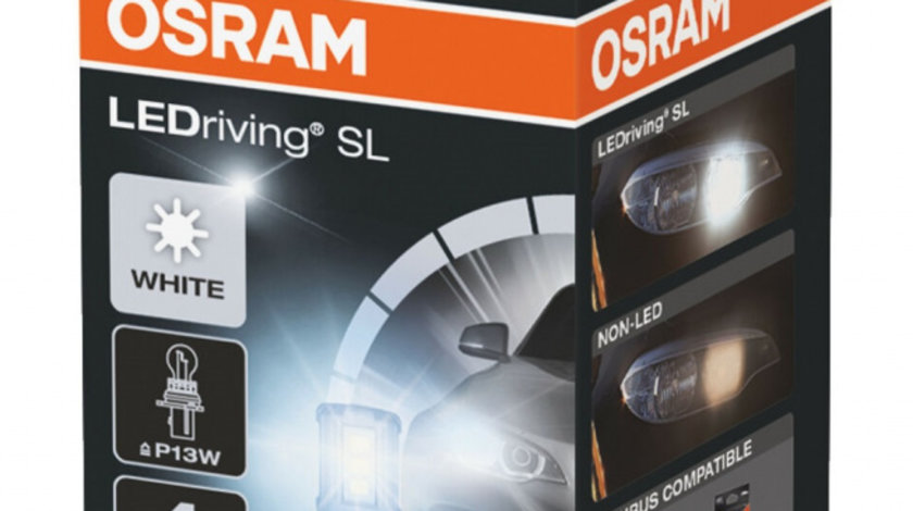 Led Osram P13W 12V 1,5W PG18,5D-1 6000K Alb LEDriving SL 828DWP