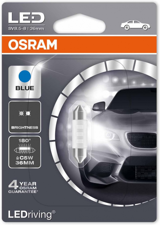 Led Osram Sofit 12V 3 SMD C5W Albastru 36mm LEDriving 6436BL-01B