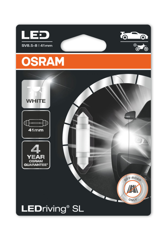 Led Osram Sofit 12V C5W 0,5W SV8,5-8 Alb 6000K 41mm LEDriving SL 6413DWP-01B