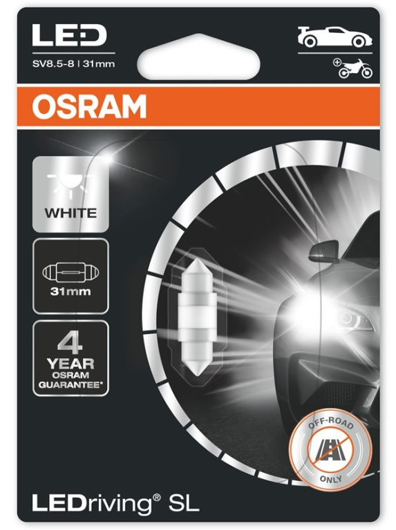Led Osram Sofit 12V C5W 1W Cool White Alb 6000K 31mm LEDriving SL 6438DWP-01B