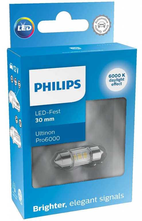 Led Philips Sofit 12V 1W Ultinon Pro6000 Alb 6000K 30mm 11860CU60X1