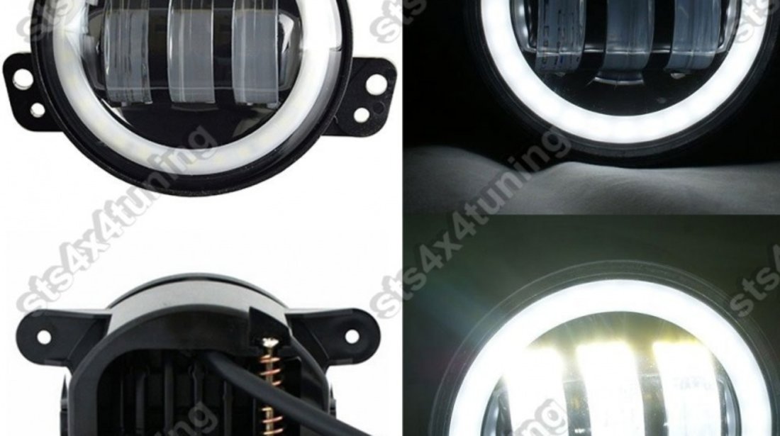 LED PROIECTOARE CU ANGEL EYE JEEP WRANGLER JK 2007-2017 [V1]