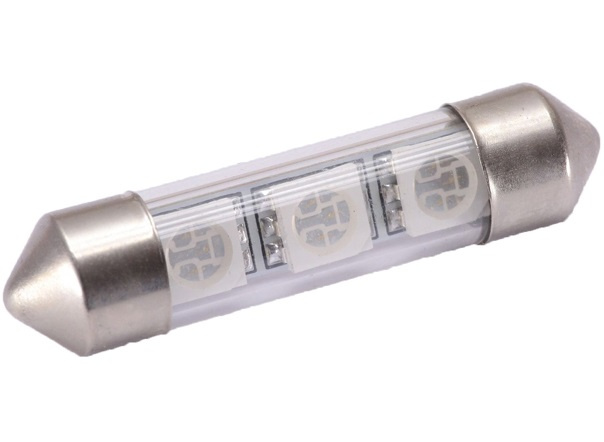 Led Sofit 12V 3 SMD 5050 Sticla Verde 36mm PT27 110618-27