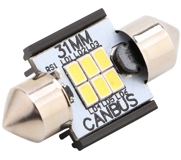 Led Sofit 12V 6 SMD 3020 Canbus Fara Polaritate Alb 6000K 31mm BTLE1276-31 736928