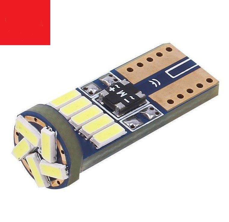Led T10 12V / 24V 15 SMD 4014 Rosu Canbus Fara Polaritate BTLE1511-ROSU 266588