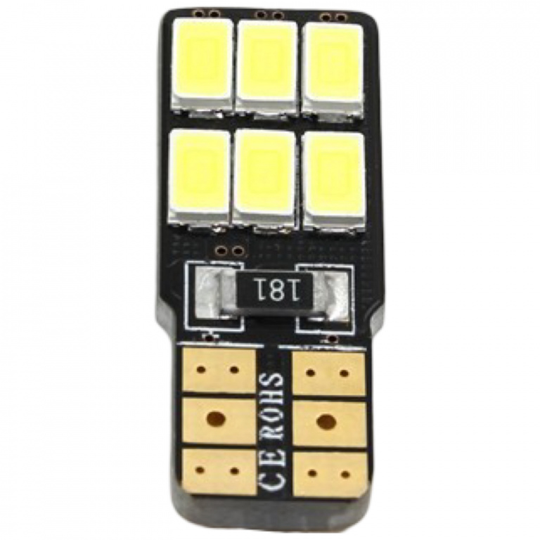 Led T10 12V 6 SMD 5730 Canbus O Parte Alb 6000K BTLEC007