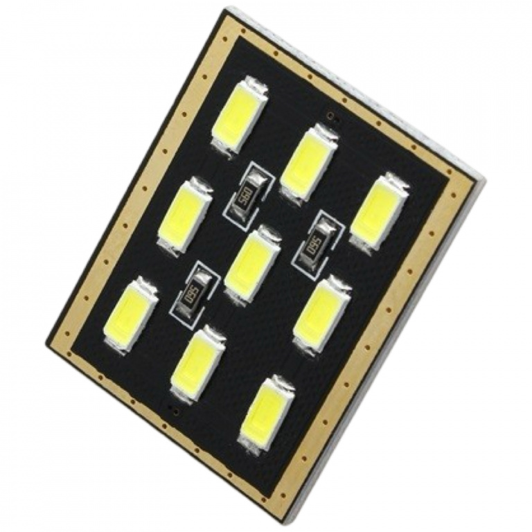 Led T10 12V 9 SMD 5730 Canbus Tip Placa Fara Polaritate Alb 6000K 643304