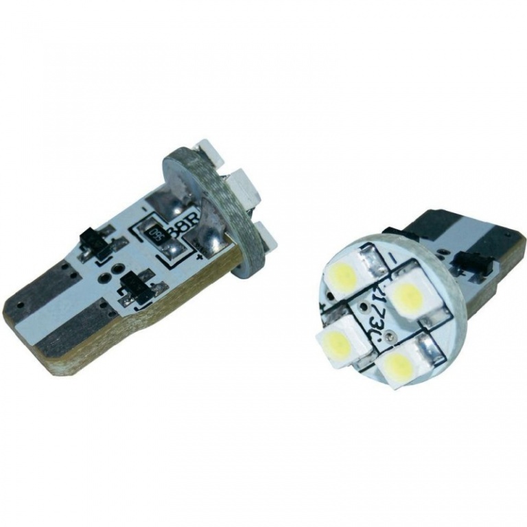 Led T10 4 SMD Fata Alb