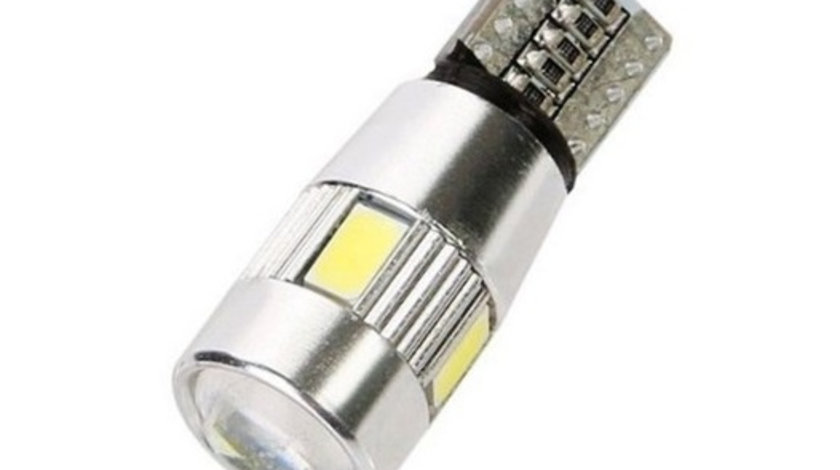 Led T10 6 SMD Canbus Lupa Premium Galben