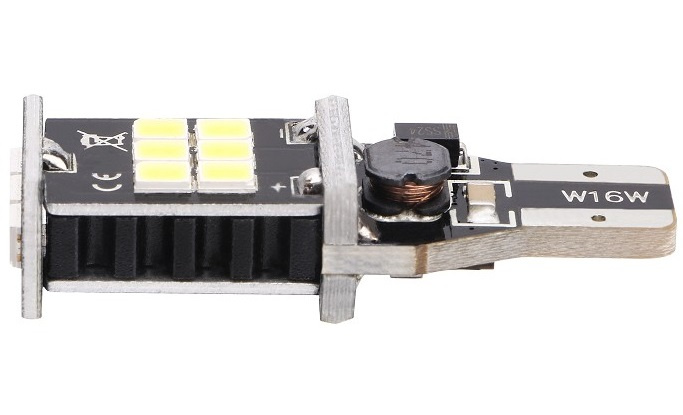Led T15 12V 15 SMD 2835 W16W Canbus Fara Polaritate Alb 6000K BTLE1212-ALB 234006