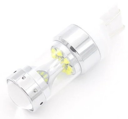 Led T20 12V / 24V 60W W21W 7440 Leduri Cree Cu O Singura Intensitate Canbus Alb 6000K BTLE1607C-7440...