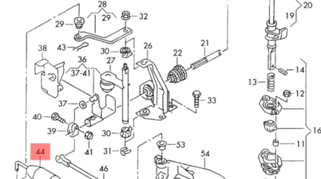 Levier cu contragreutate timonerie Volkswagen Caddy (9K9) 2000 1.9 SDI OEM 1H0711183