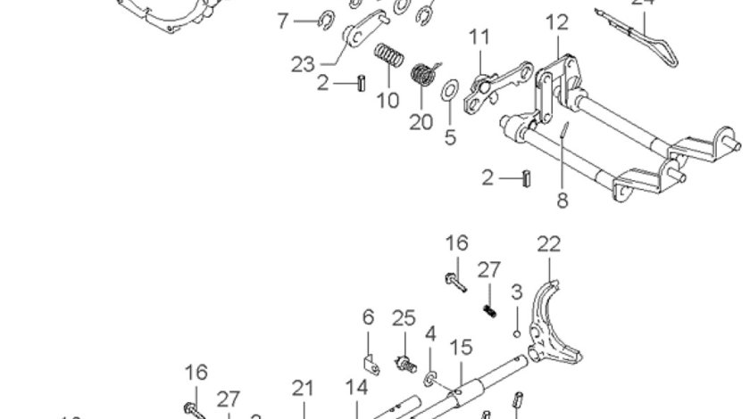Leviere timonerie cutie viteza Kia K 2500 (poz.12) KIA OE 438004A500