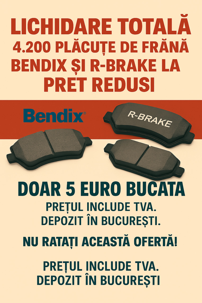 Lichidare Totală - 4.200 Plăcuțe de Frână Bendix și R-Brake