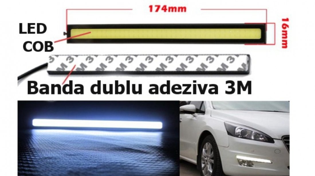 LUMINI DE ZI DRL cu led COB auto Logan Golf Passat Ford VW Audi BMW Opel IEFTINE