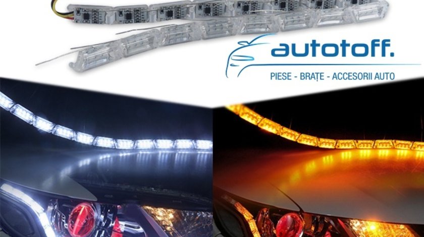 Lumini de zi DRL cu semnal secvential model Audi.