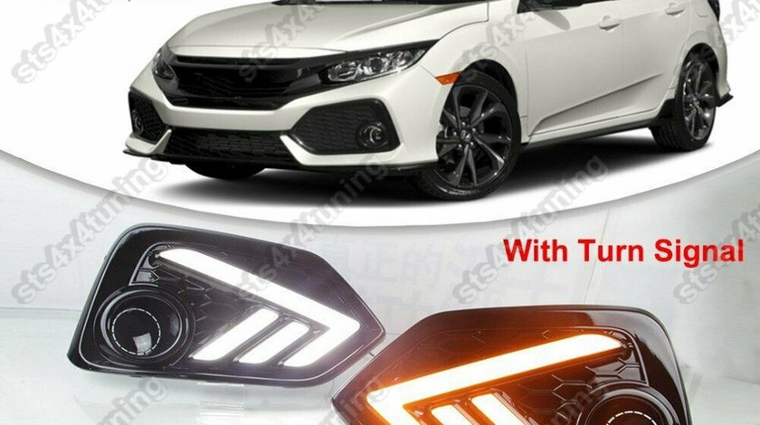 LUMINI DE ZI DRL CU SEMNALIZARE LED HONDA CIVIC HATCHBACK 2016-2020 [V1]