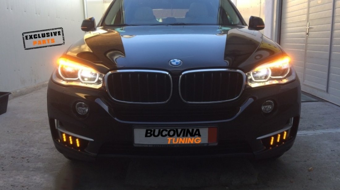 LUMINI DE ZI LED CU SEMNALIZARE COMPATIBILE CU BMW X5 F15 (DUPA-2013)