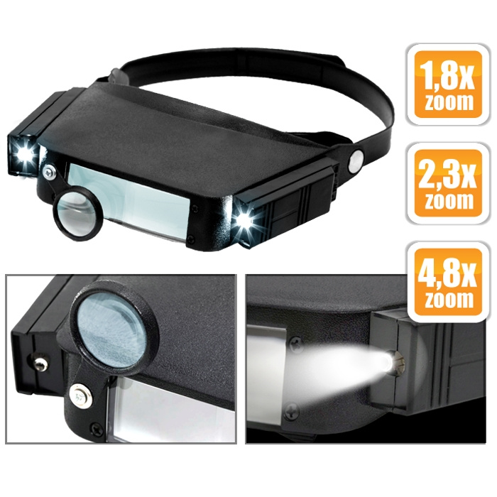 Lupa de lucru cu banderola de cap si iluminare LED 10793