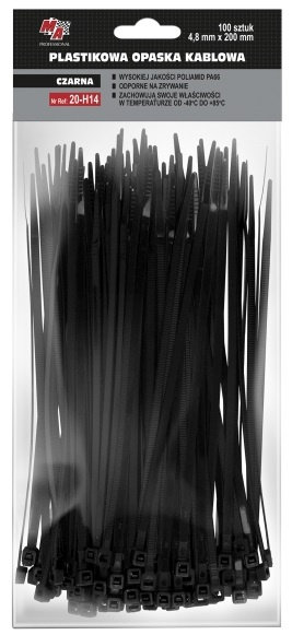 MA Professional Set 100 Buc Colier Plastic 4,8X180MM Negru 20-H14