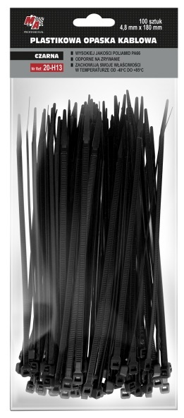 MA Professional Set 100 Buc Colier Plastic 4,8X180MM Negru 20-H13