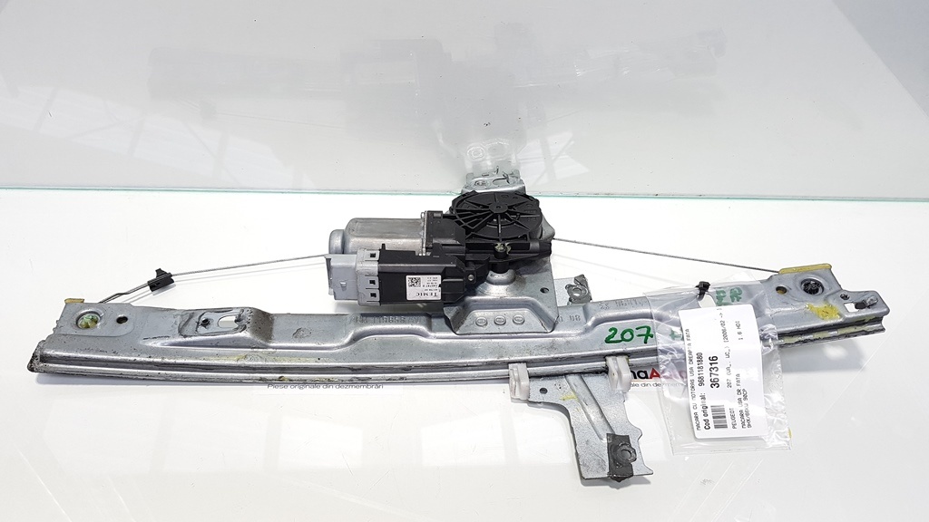 Macara cu motoras dreapta fata, Peugeot 207 Sedan, cod 9681181880
