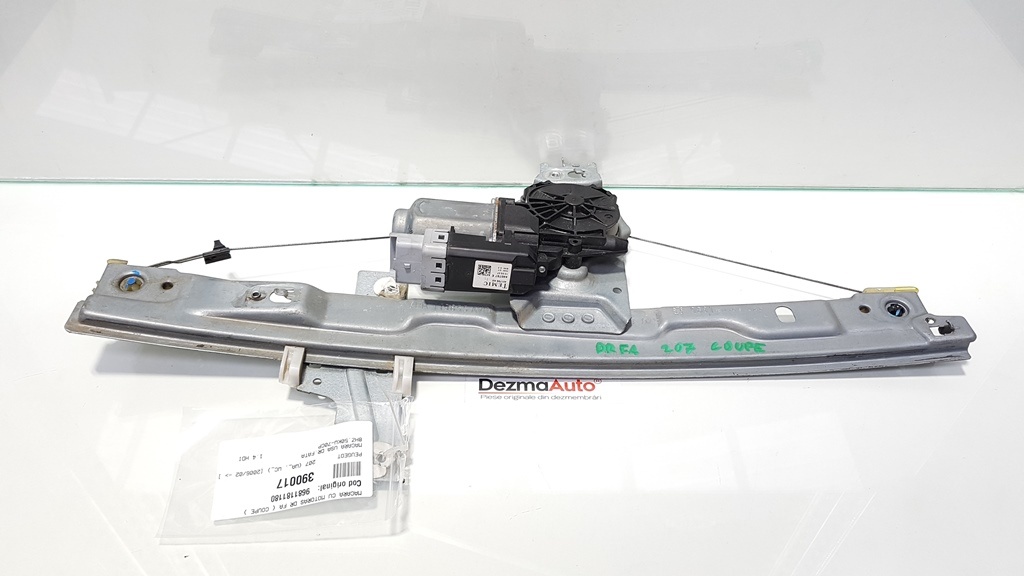 Macara cu motoras dreapta fata, Peugeot 207 (WA) cod 9681181180 (id:390017)