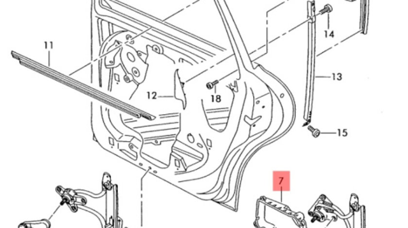 Macara dreapta spate Seat Leon 1P hatchback NFL 2007 2008 OEM 1P0867444A