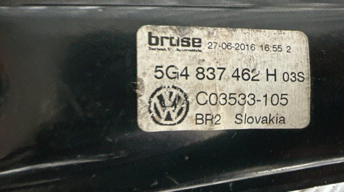 Macara electrica dreapta fata VW Golf VII Variant (BA5, BV5) 1.0 TSI 86 cai cod: 5G4837462H