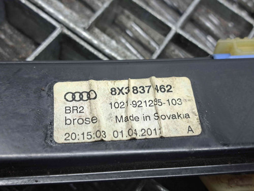 Macara electrica geam dreapta fata Audi A1 (8X1) [Fabr 2010-2018] 8X3837462