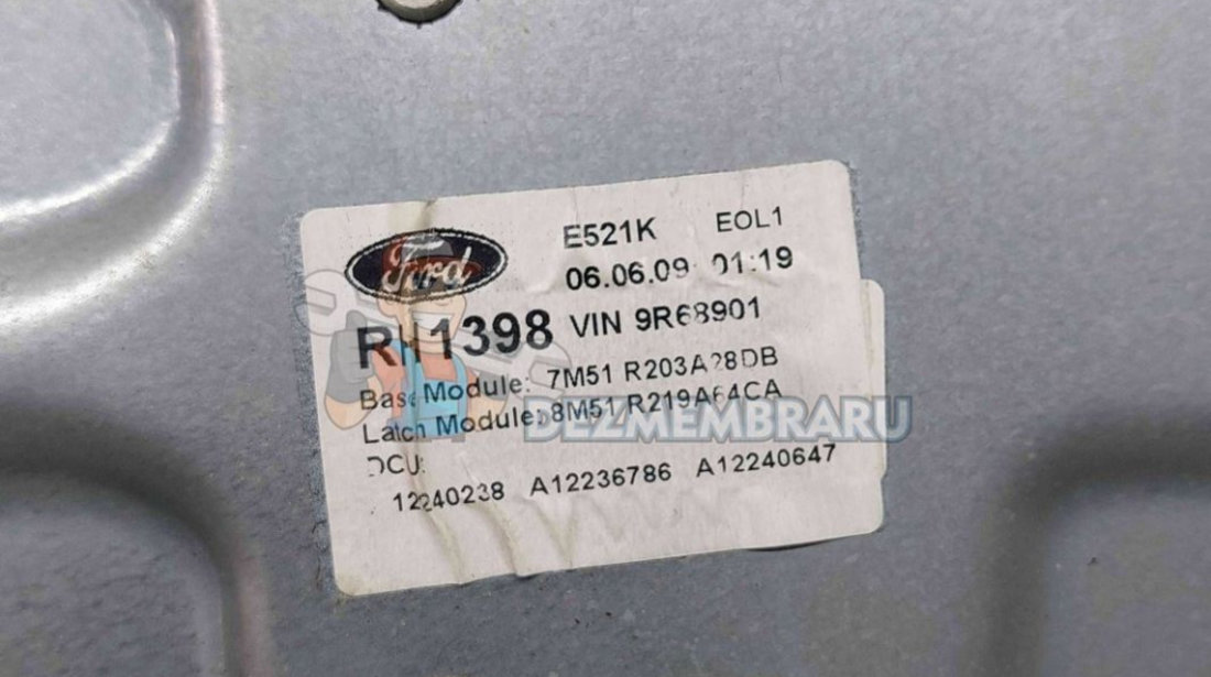 Macara electrica geam dreapta fata Ford Kuga I [Fabr 2008-2012] 7M51-R203A28-DB