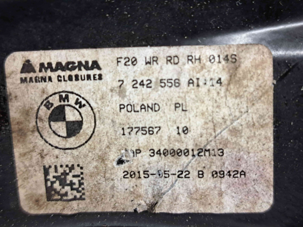 Macara electrica geam dreapta spate Bmw 1(F20, F21) [Fabr 2011-2017] Facelift 7242556