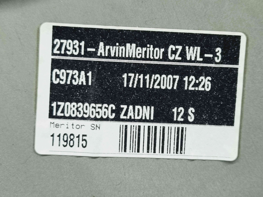 Macara electrica geam dreapta spate Skoda Octavia 2 Combi (1Z5) [Fabr 2004-2013] 1Z0839656C