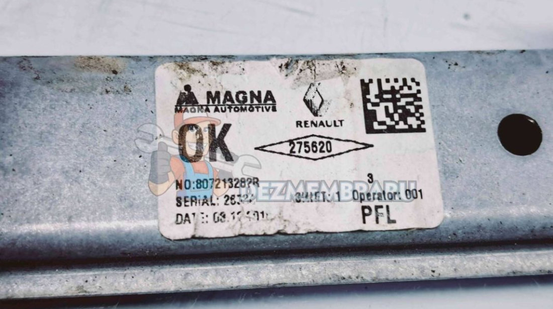 Macara electrica geam stanga fata Dacia Logan II MCV BK (K52) [Fabr 2013-2022] 807213282R