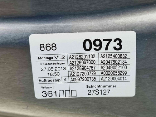 Macara electrica geam stanga fata Mercedes Clasa E (W212) Facelift AMG [Fabr 2009-2016] A2128201102