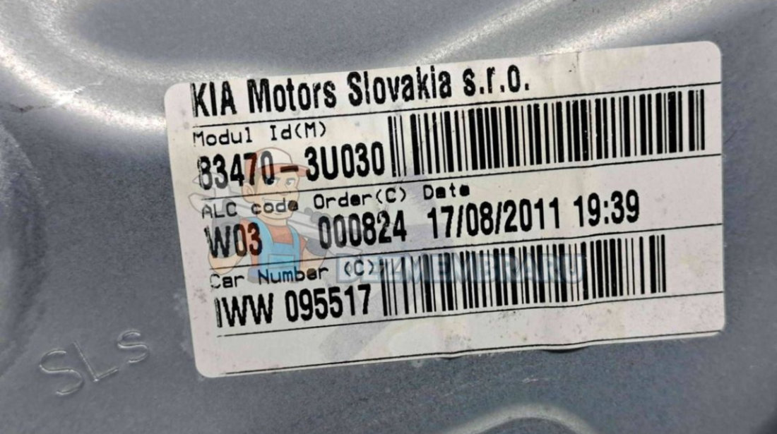 Macara electrica geam stanga spate Kia Sportage III [Fabr 2010-2016] 83470-3U030
