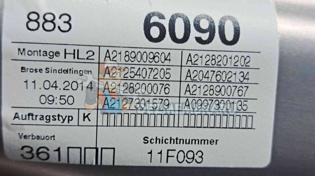 Macara electrica geam stanga spate Mercedes Clasa E (W212) [Fabr 2009-2016] A2189009604