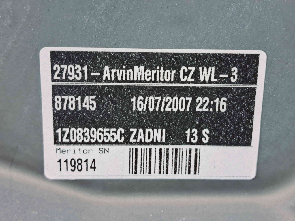 Macara electrica geam stanga spate Skoda Octavia 2 (1Z3) [Fabr 2004-2013] 1Z0839655C