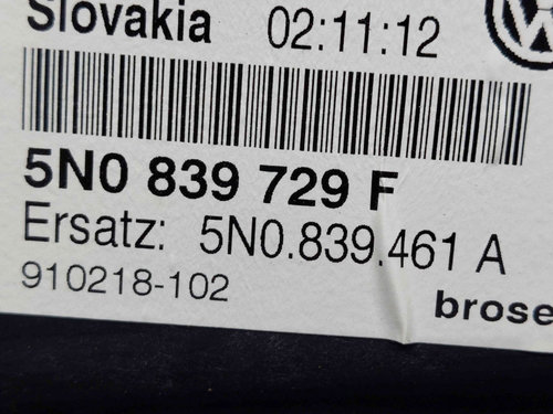 Macara electrica geam stanga spate Volkswagen Tiguan (5N) [Fabr 2007-2016] 5N0839729F